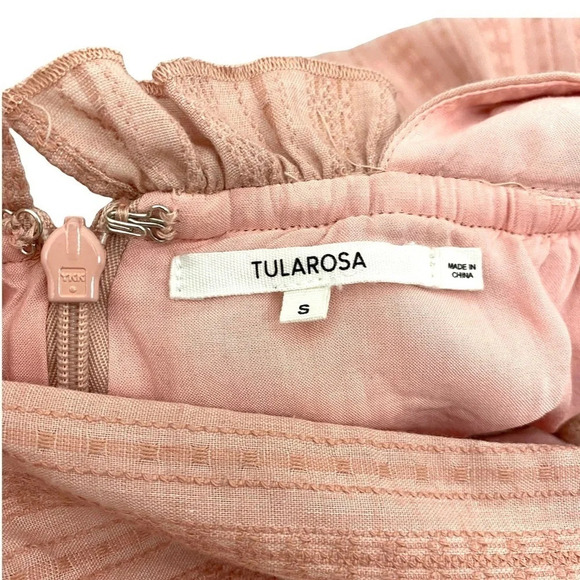 Tularosa Essie Jumpsuit Open Back Linen Cotton Blend Blush Pink Flared Size S - Picture 8 of 11